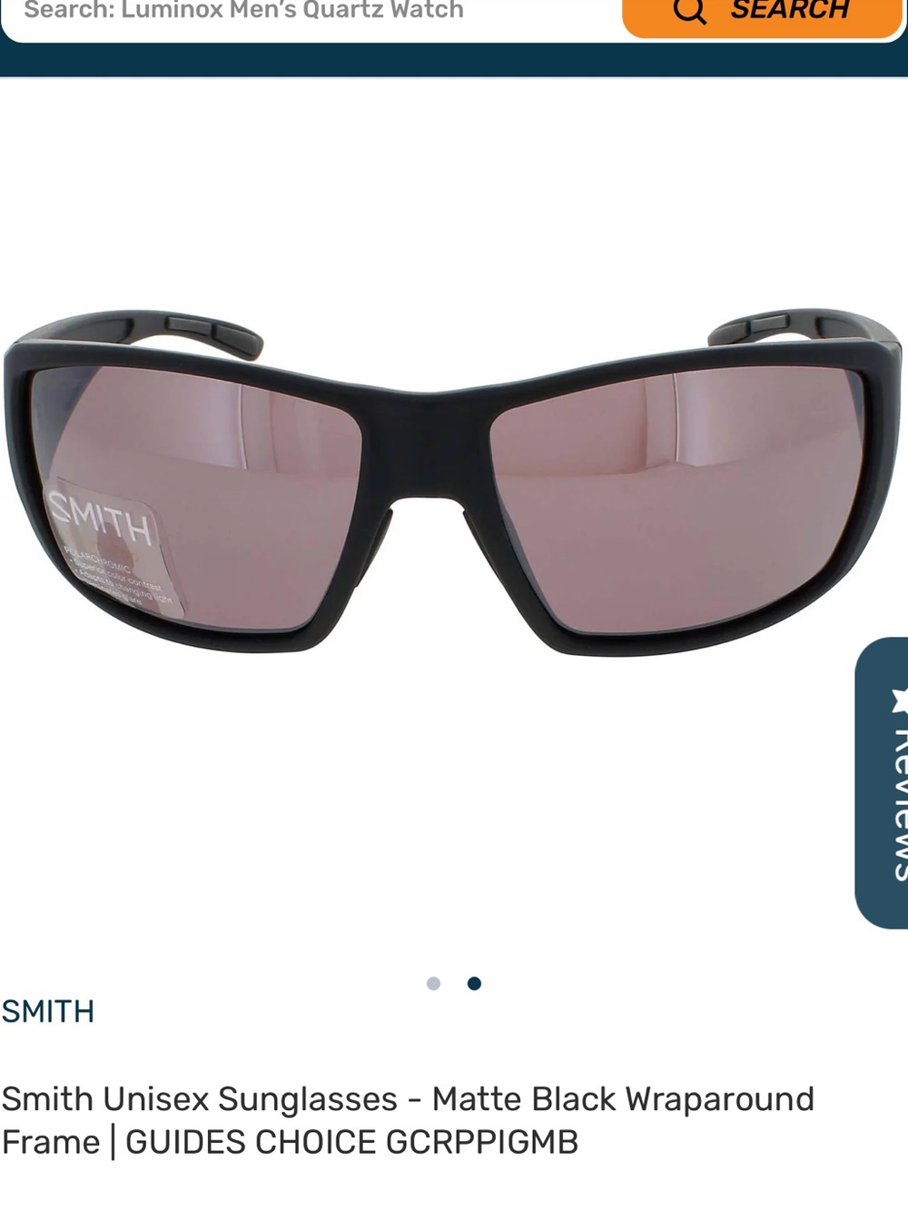 SMITH Matte Black Men's Wraparound Sunglasses with Pink Lenses